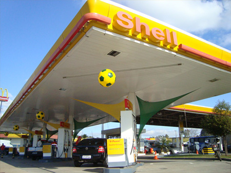 Decoração de postos de gasolina copa do mundo